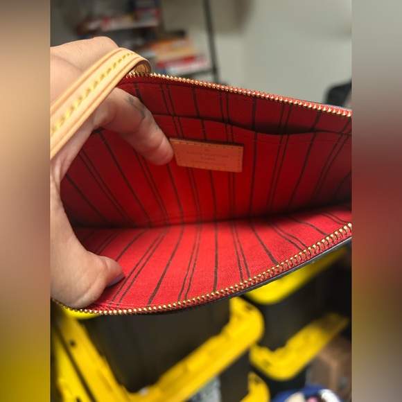 Monogram Clutch with Red Accent - Picture 3 of 4